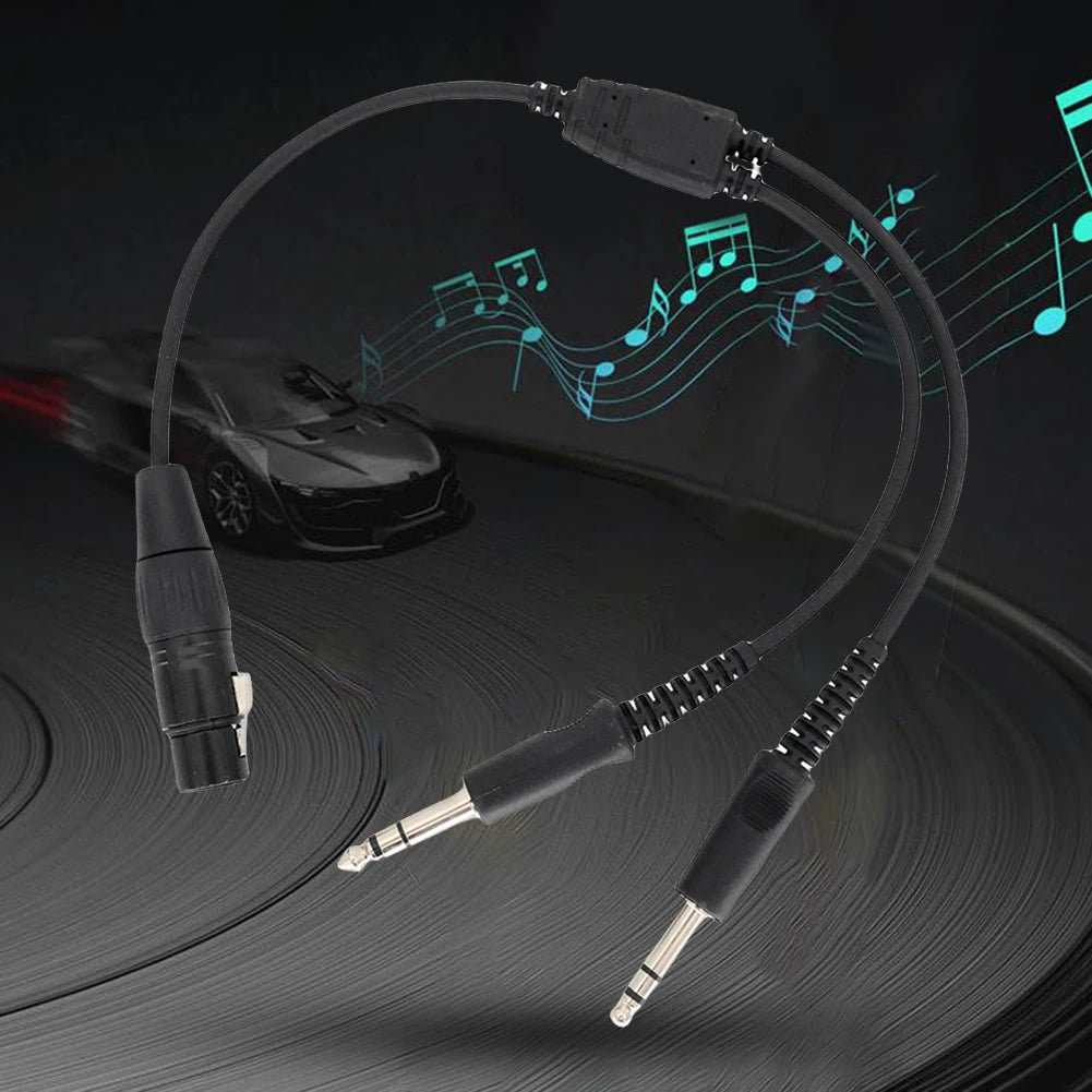 Airbus XLR To GA Dual Plug 5 Pin Aviation Headset Connector Male To Female 5 Pin XLR To GA Twin Plugs Cable Earphone Accessories