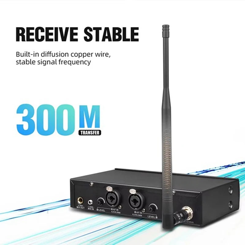 DEBRA PROFESSIONAL AUDIO Professional UHF IEM ER-102 Wireless in-Ear Monitoring System with Dual TX for Performers