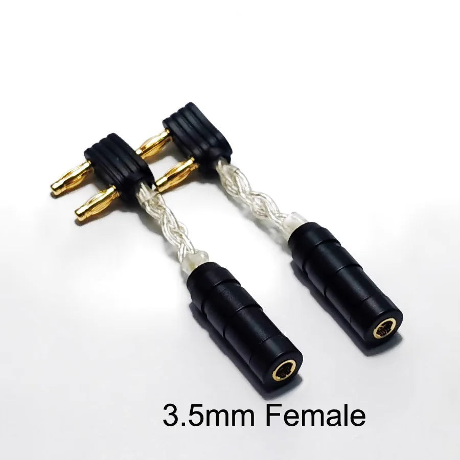 1 Pair 3.5MM/HD800/ED15/Mini XLR 4Pin To Austrian Audio The Composer Headphone Pure Silver Cable Connector Adaptor