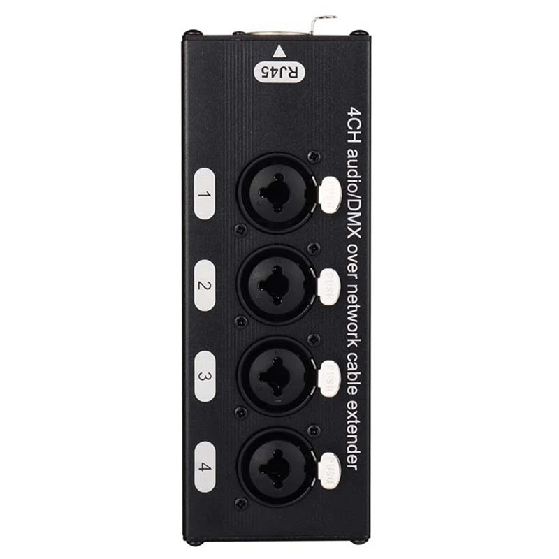 4-Channel Audio/ over Network Cable Extender 3-Pin XLR Audio and DMX512 Network Signal Extender Female-ABHG
