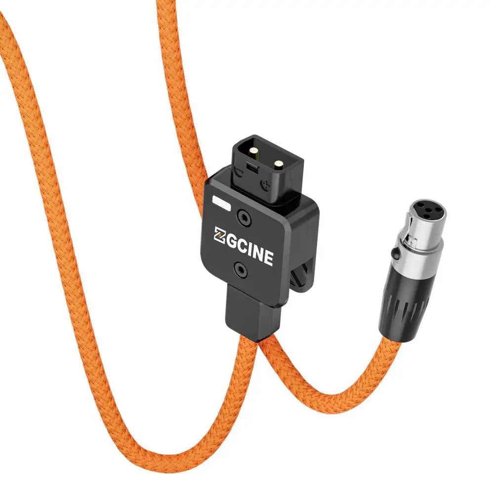 ZGCINE DT-MX D-Tap to 4Pin Mini XLR Power Cable Nylon Braided 14.8V 150W Max 60cm Anti-Reverse Indicator for TVLogic Monitors