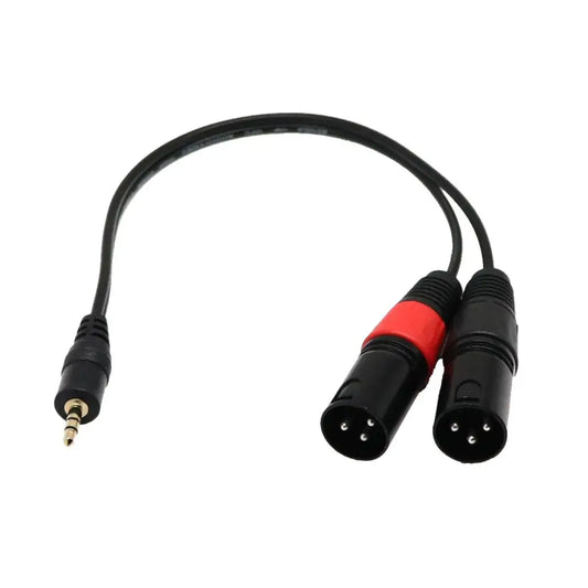 1Ft 1/8 Inch 3.5mm Stereo Male TRS Audio to Dual 2 XLR Cable