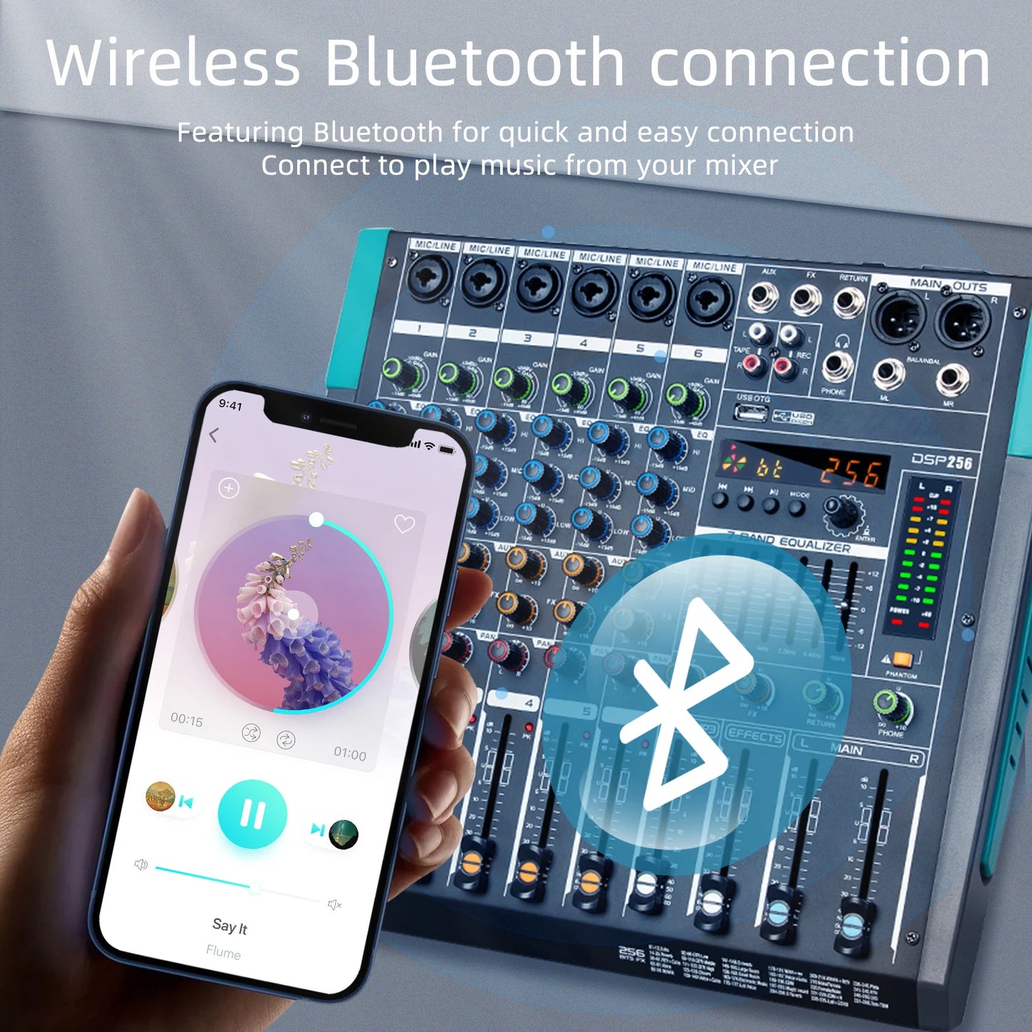 2024 Professional 6 Mono Channel Audio Mixer Console Metal and Plastic Material Misturador De Audio