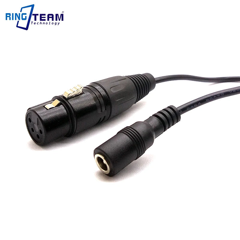 Female DC5.5*2.5mm to 4 Pins XLR Cannon X Series Latch Rubber Connector Power Cables for Video Camera Camcorder Lilliput monitor
