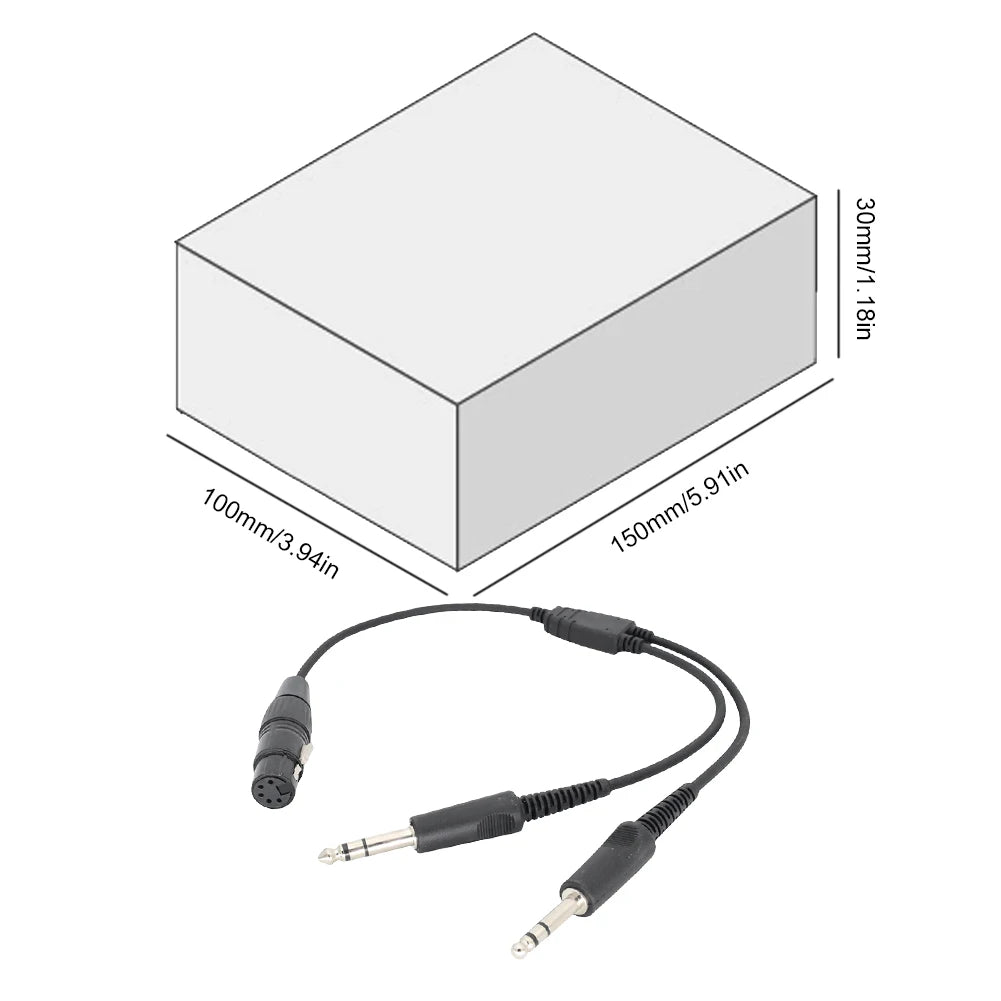 Airbus XLR To GA Dual Plug 5 Pin Aviation Headset Connector Male To Female 5 Pin XLR To GA Twin Plugs Cable Earphone Accessories