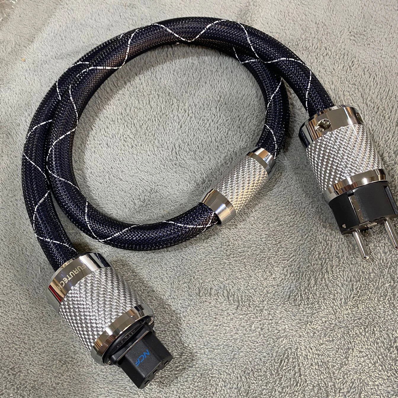 HiFi Power Cable FI-E50 FI-50 (R) Plug Schuko Fever Audio Cable OCC Rhodium Carbon Fiber EU/US C15 Plug