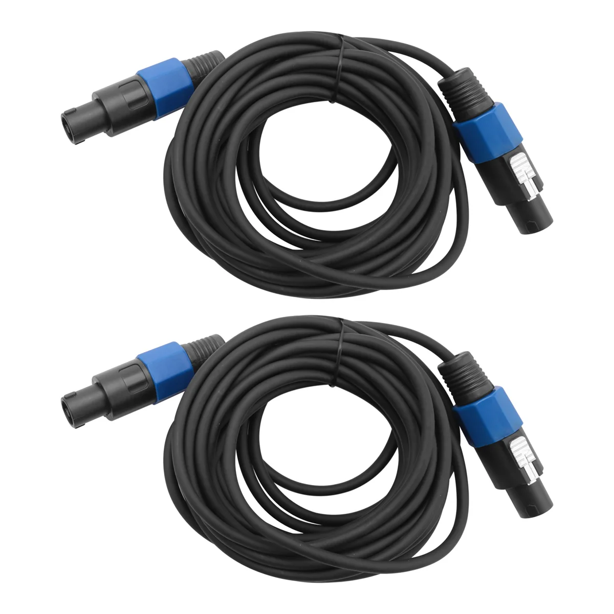 A42F  2 Pack 25 Ft Male Speakon to Speakon Cables, Professional 12 Gauge AWG Audio Cord DJ Speaker Cable Wire with Twist Lock