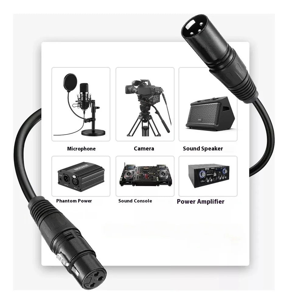 XLR Balanced Audio Cable,Microphone XLR Male to Female Audio Cable,3-Pin XLR Microphone Cable for Microphones,Preambles,Speaker