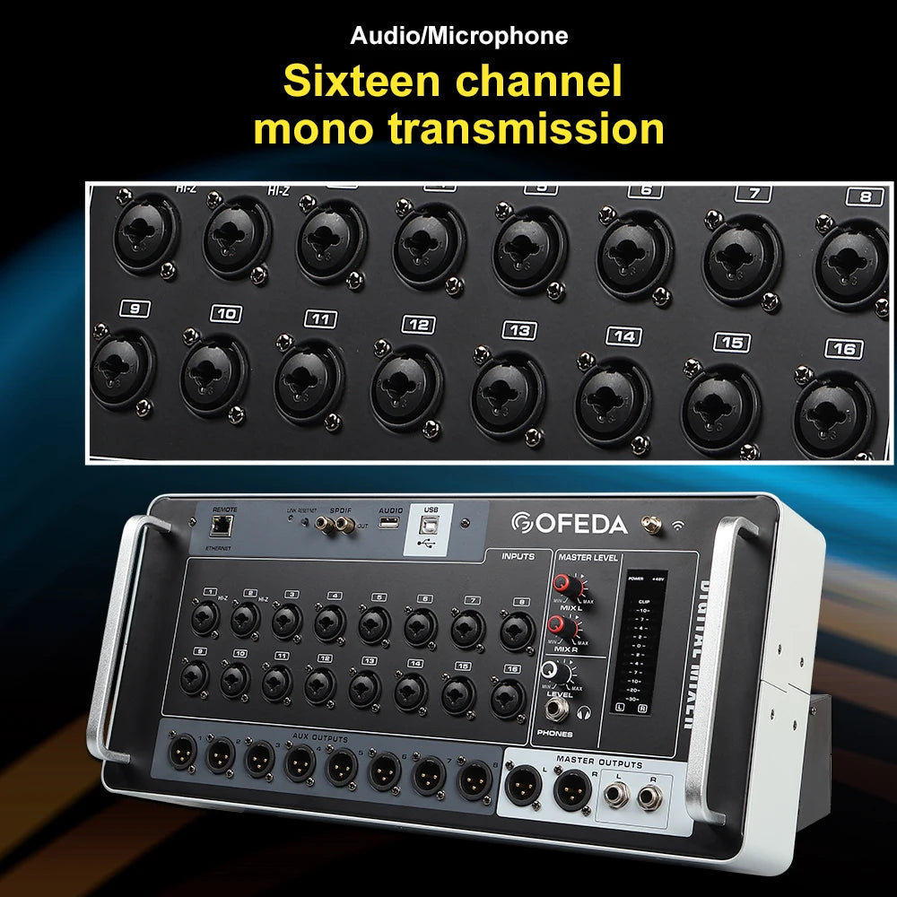 Gooermi AFS Professional Digital Mixer Audio Pro Multiple orbit Channel DJ Mixing Sound Board Console USB PC Recording Input 48V