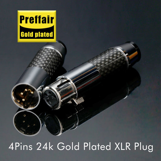 4pin XLR Connector Headphone XLR Adapter Carbon Fiber Audio XLR Professional Audio Microphone Line Plug For 11mm cable DIY Cable