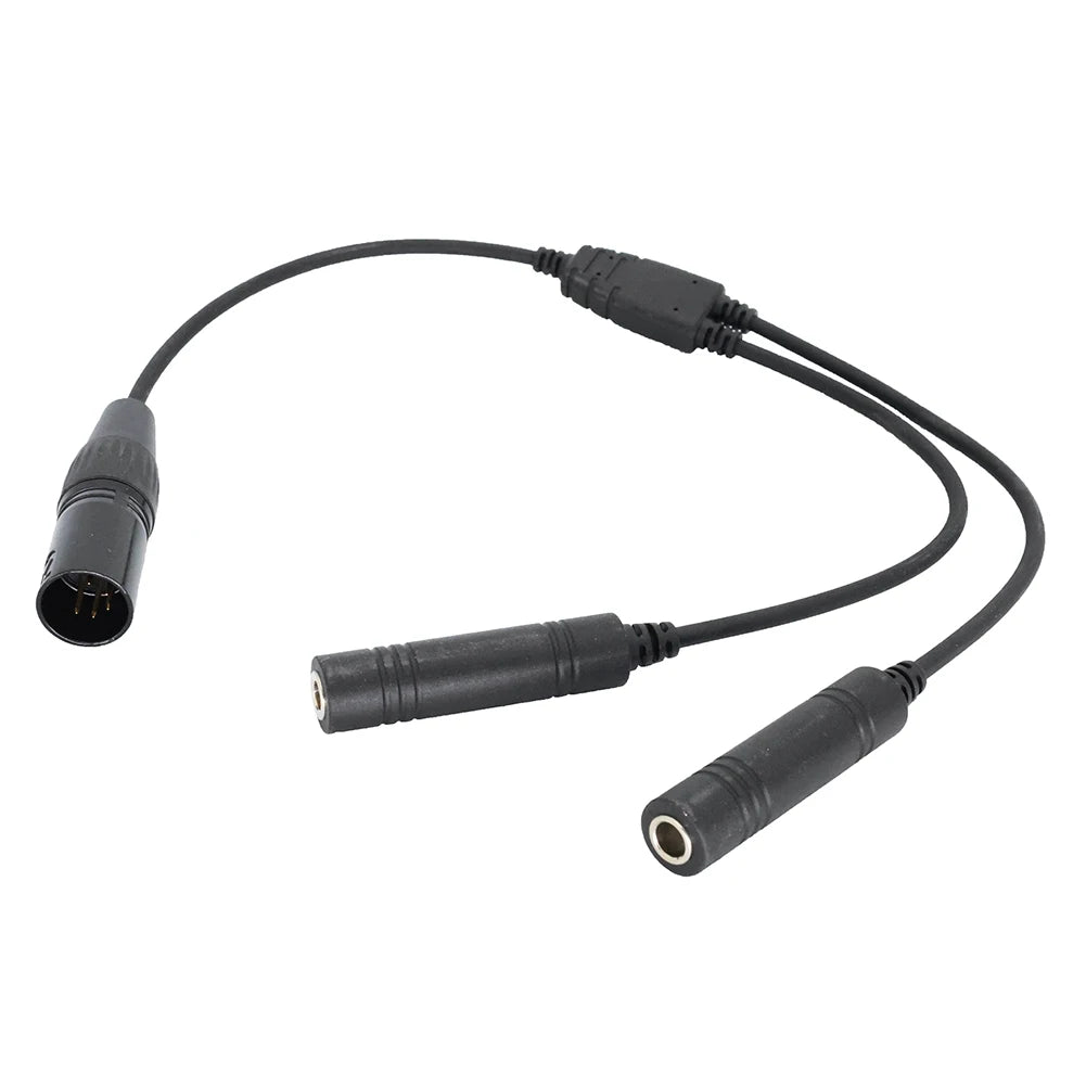 Aviation Headphone Cable GA Dual Plugs Male To XLR Female Converter BlackUniversal for Aviation Communication
