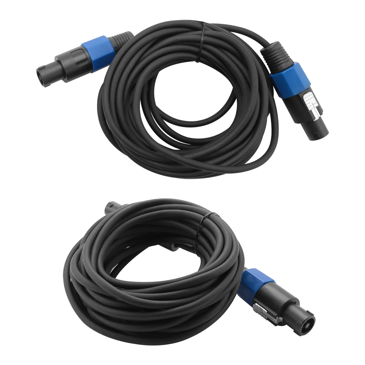 A42F  2 Pack 25 Ft Male Speakon to Speakon Cables, Professional 12 Gauge AWG Audio Cord DJ Speaker Cable Wire with Twist Lock