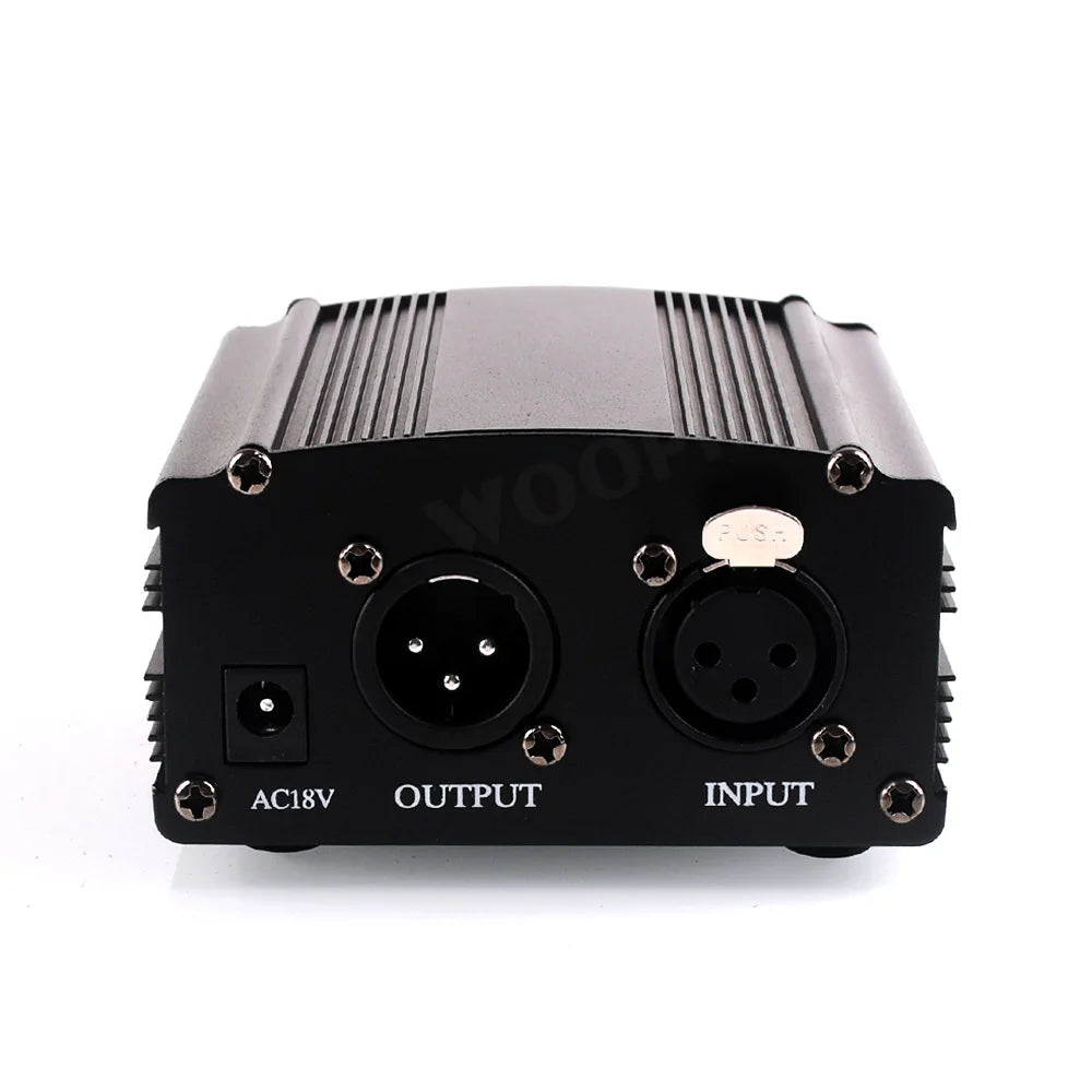 Woopker 48V Phantom Power Supply with XLR Cable for Condenser Microphone BM 800 858 Audio Recording Karaoke Sound Equipment