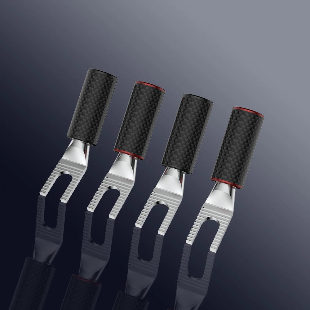 High End VIBORG XM203AG/VB404AG/VS703ag Pure Solid Silver XLR RCA Banana Y Spade Plug HiFi Audio Speaker Cable Wire Connector