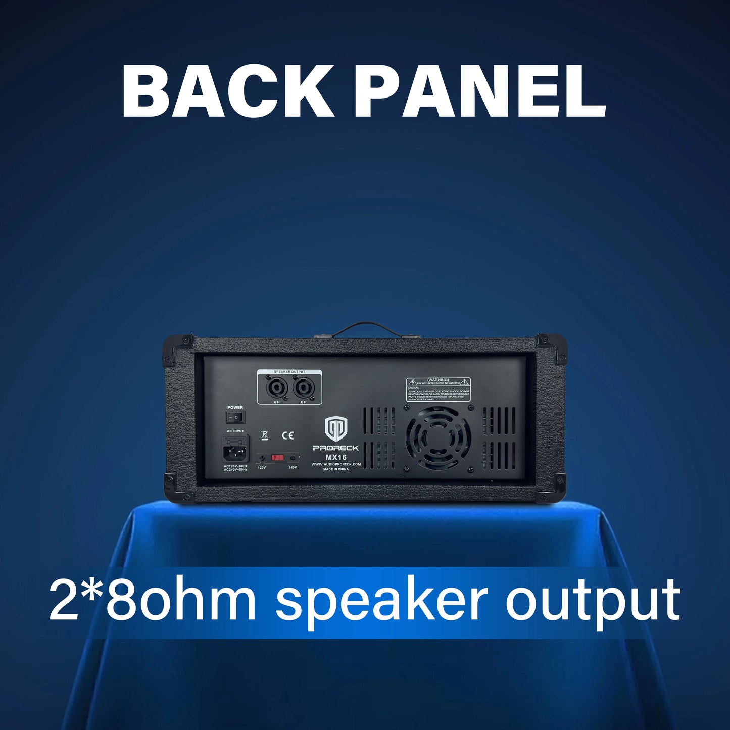 PRORECK Delta 156 2000W Bluetooth PA Speaker System with 8-Channel Powered Mixer, 2 15-Inch Passive Speakers, Stands for DJ BAND