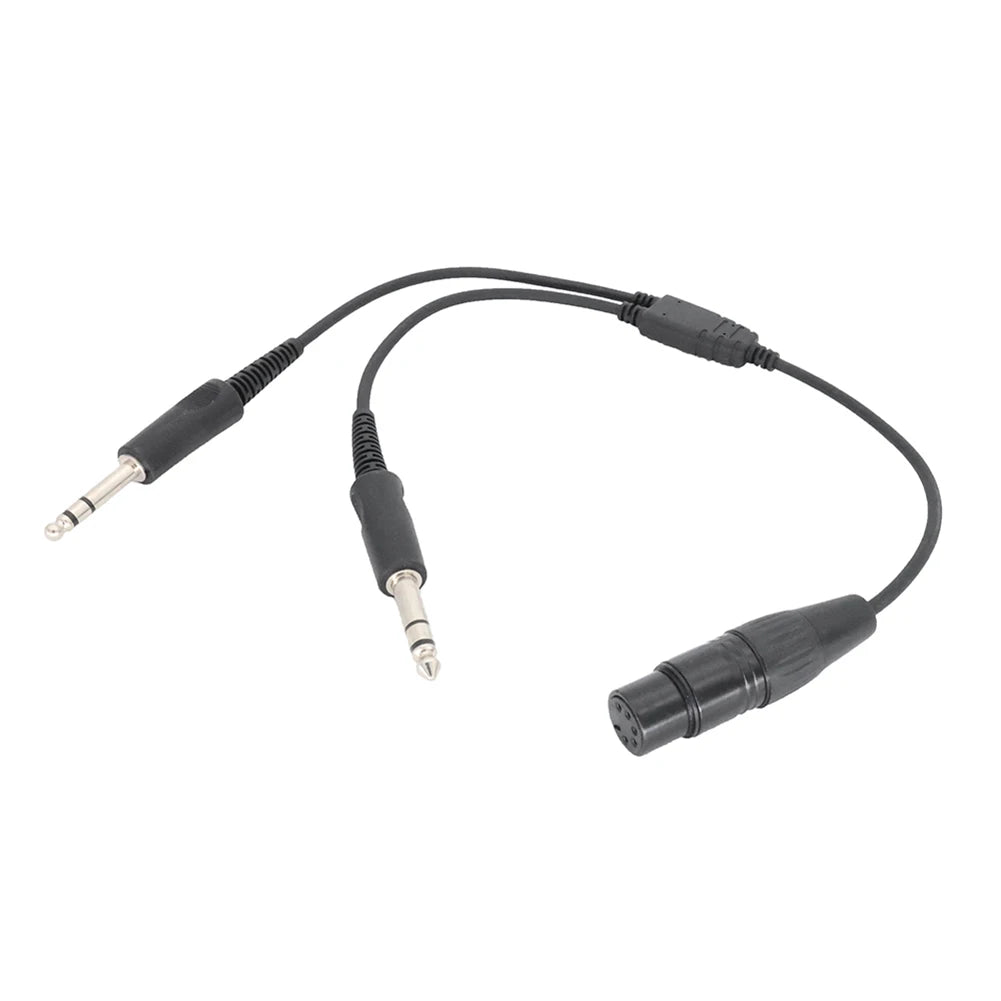 Airbus XLR To GA Dual Plug 5 Pin Aviation Headset Connector Male To Female 5 Pin XLR To GA Twin Plugs Cable Earphone Accessories