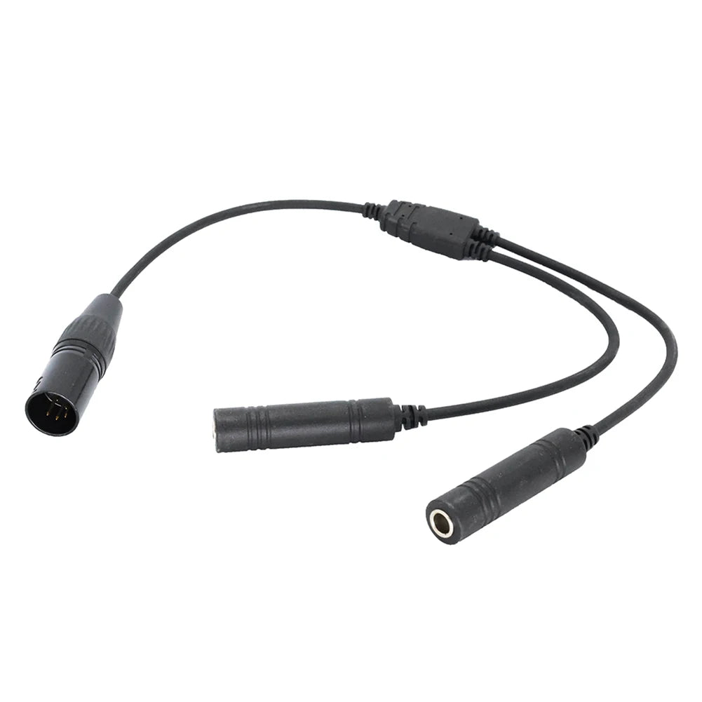 Aviation Headphone Cable GA Dual Plugs Male To XLR Female Converter BlackUniversal for Aviation Communication