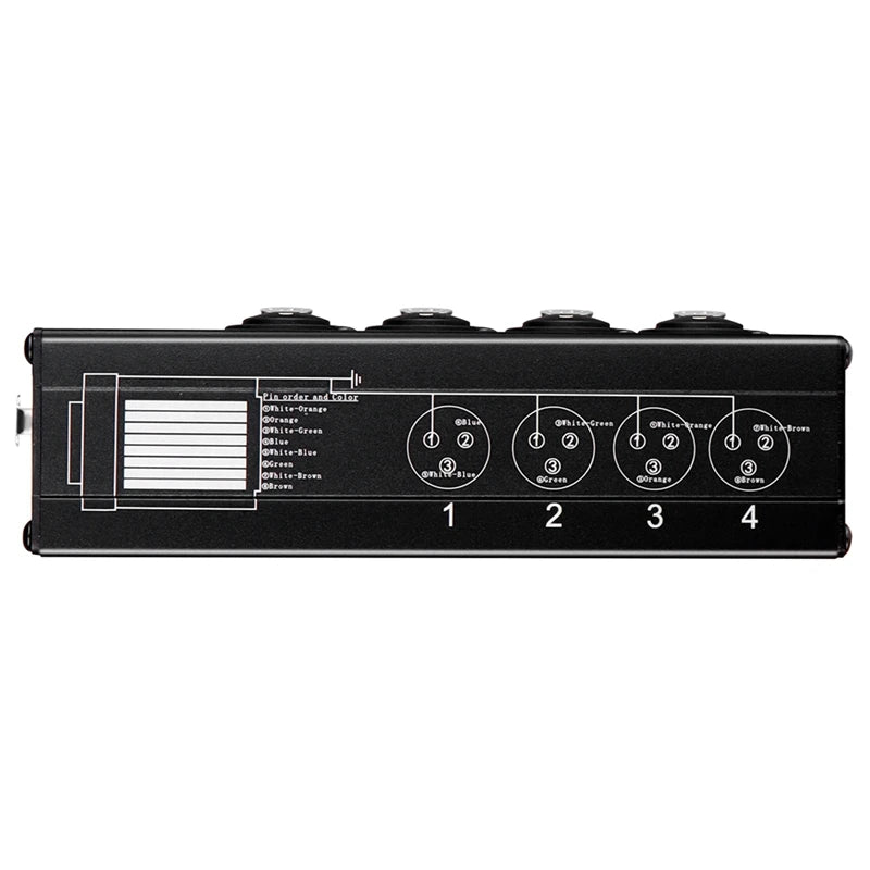 4-Channel Audio/ over Network Cable Extender 3-Pin XLR Audio and DMX512 Network Signal Extender Female-ABHG