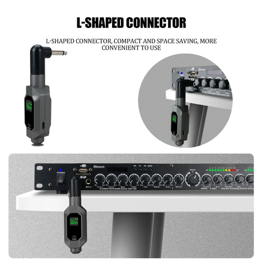 Wireless microphone transmitter receiver plugged into XLR microphone wireless system, suitable for 48V capacitive microphone