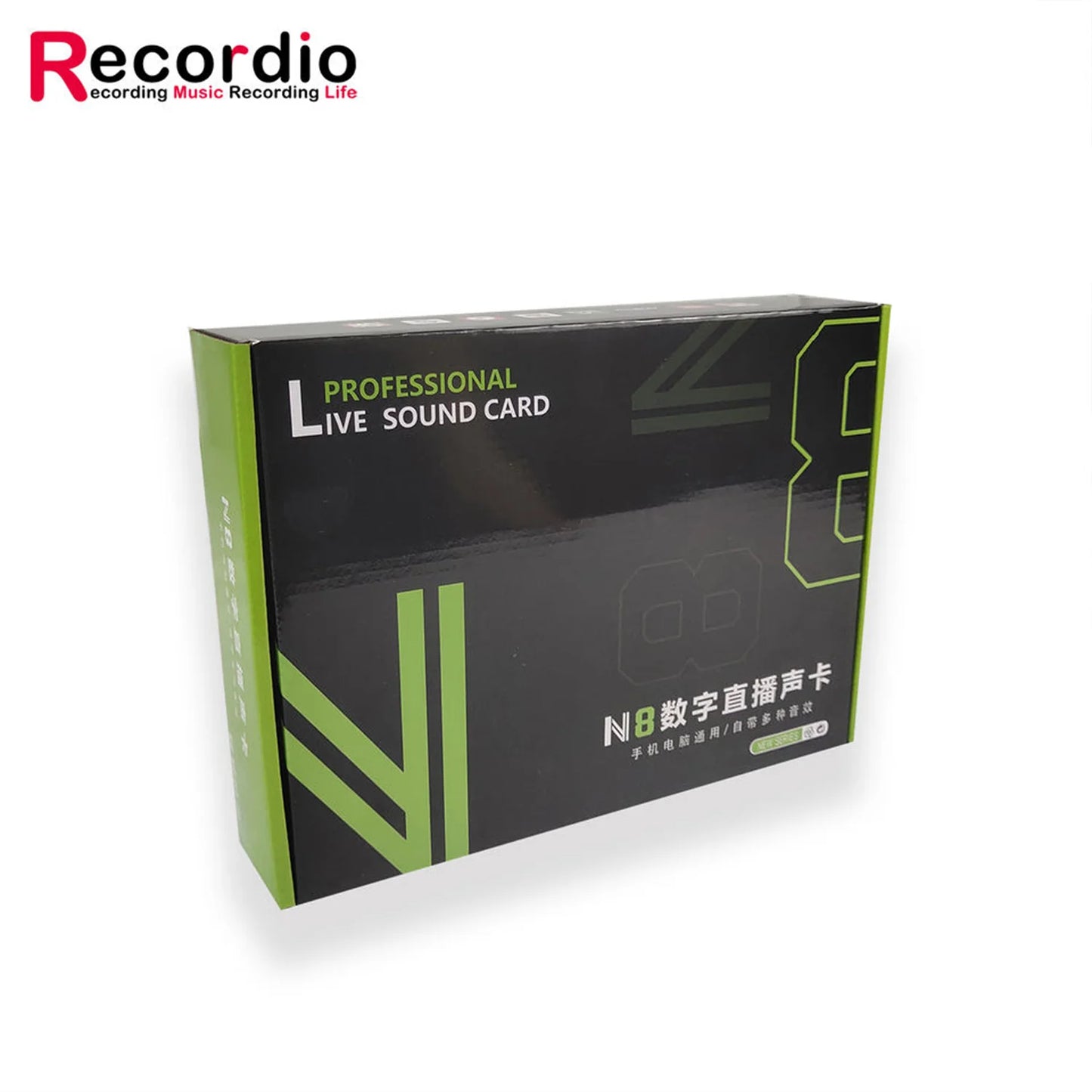 GAX-N8 Professional Recording Soundcard PC Mobile Phone Live Broadcast Sound Card Mixer Set Support 48V Mic PhPodcast Equipment