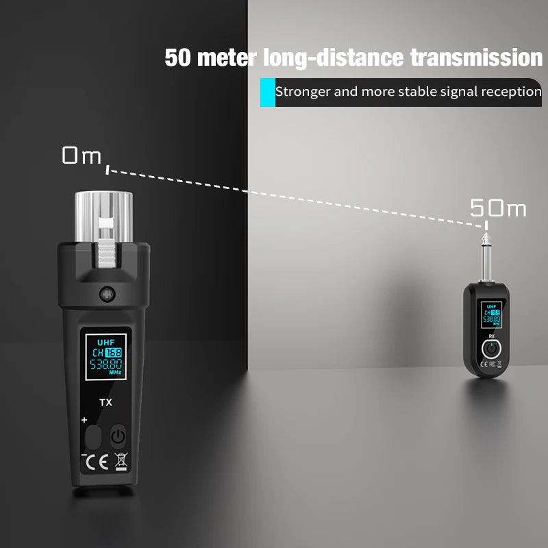 Professional Wireless XLR transmitter and UHF receiver wireless microphone system for BETA58 SM58 dynamic microphone audio mixer