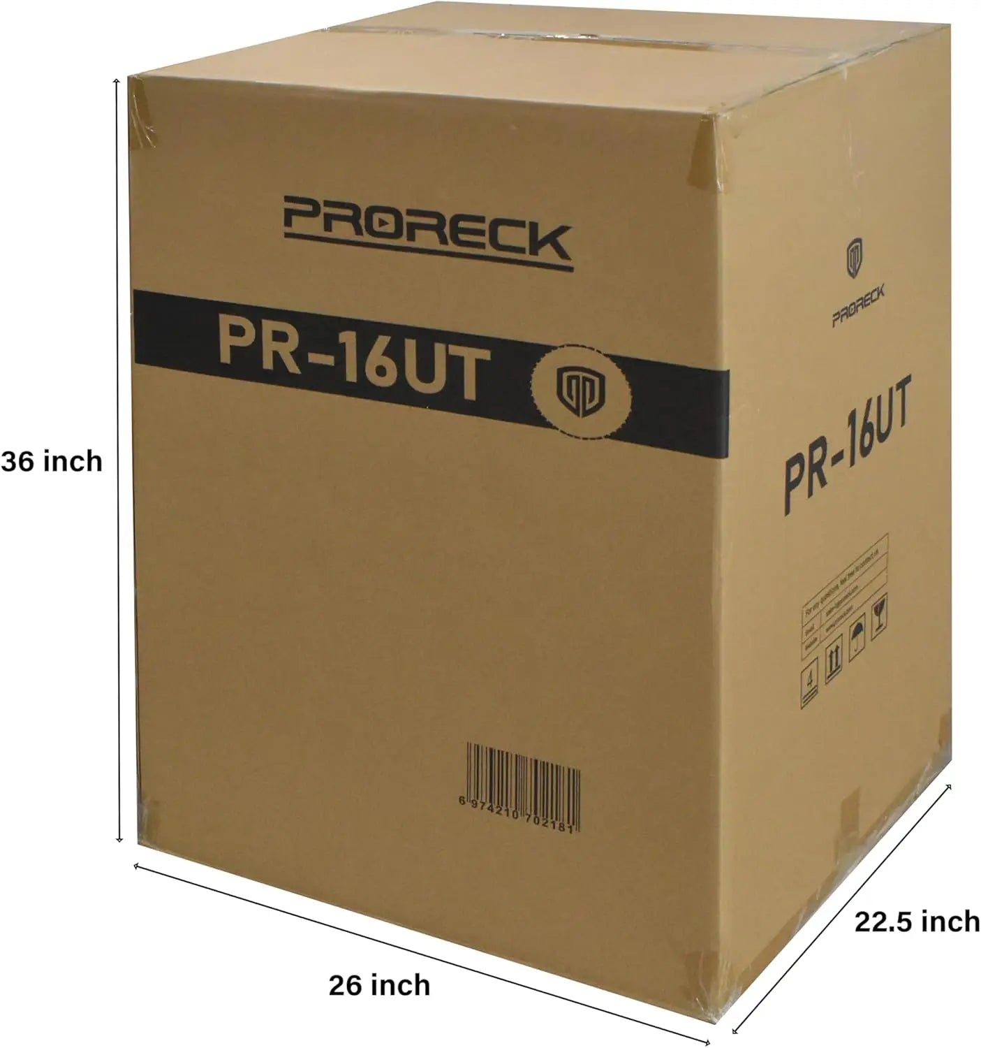 PRORECK 16U Rack/Road Case with Slant Mixer Top, One Side Table and Casters, 20'' Rackable Depth, Plywood, 16U Installation