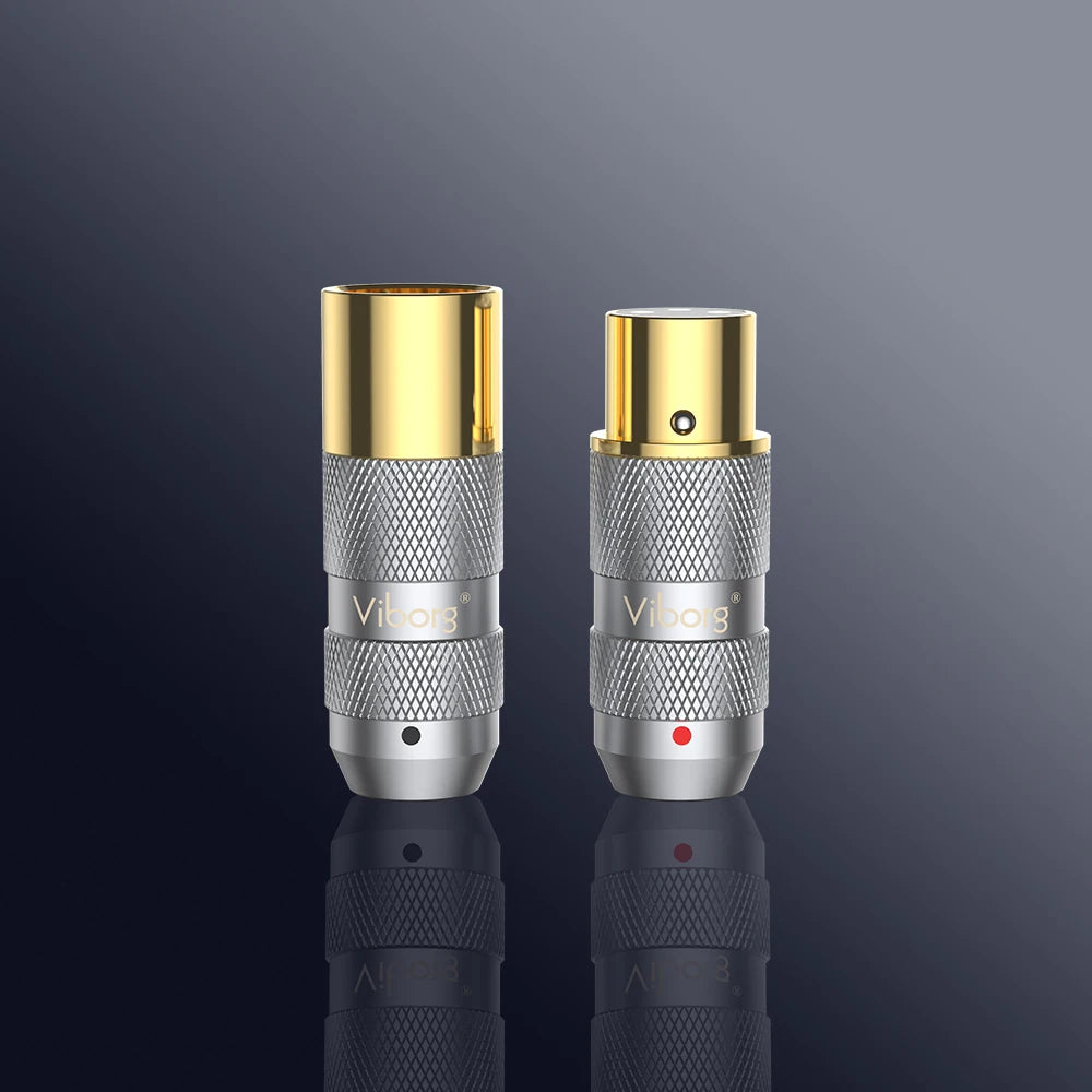 High Quality Viborg XF202G XM202G pure copper 24K Gold plated XLR male female Plug Hifi Audio Cable XLR Balance 3Pins Connector