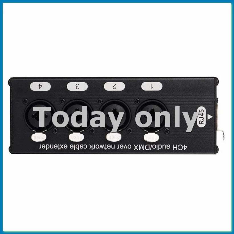 4-Channel Audio/ over Network Cable Extender 3-Pin XLR Audio and DMX512 Network Signal Extender Female-ABHG