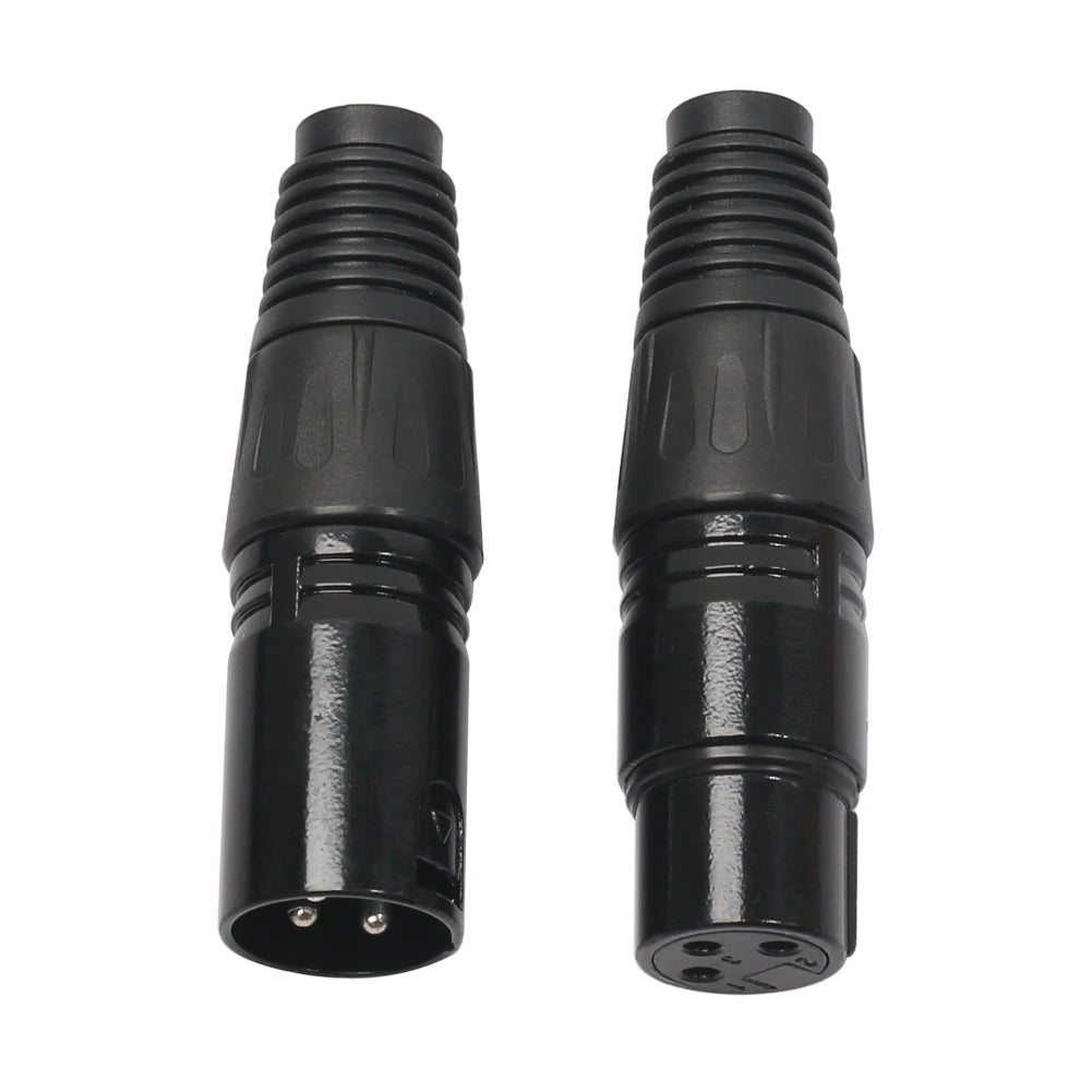 5Pairs Audio Microphone Cable Connector Mini 3Pin XLR Mike Wire Connect Plugs Black Replacement  for Audio Equipment