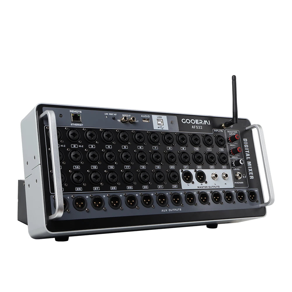 Gooermi AFS Professional Digital Mixer Audio pro Multiple Channels DJ Mixing Sound Board Console USB PC Recording Input 48V