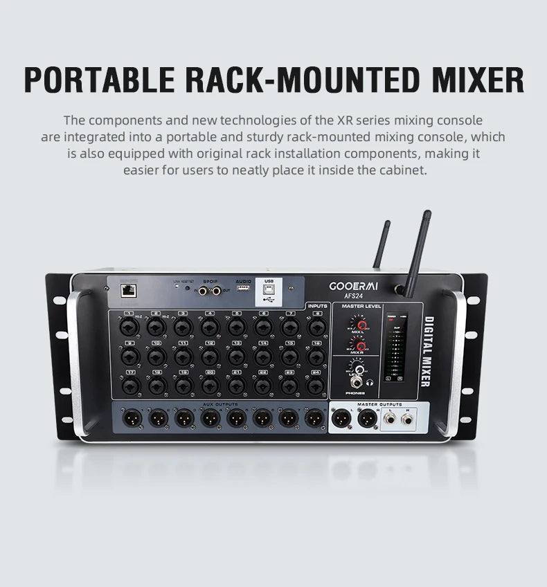 Gooermi AFS Professional Digital Mixer Audio pro Multiple Channels DJ Mixing Sound Board Console USB PC Recording Input 48V