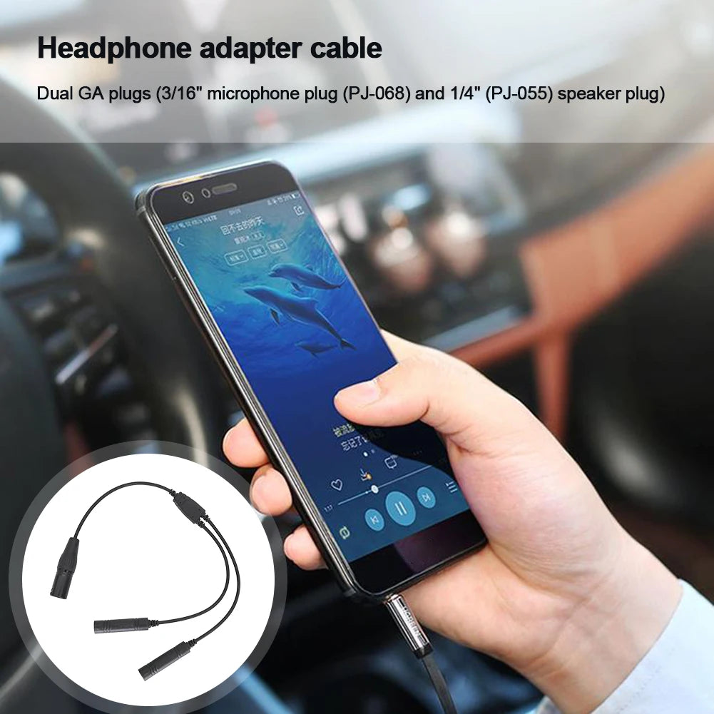 GA Dual Plugs To Airbus 5 Pin XLR Cable Adapter Universal Male To Female Aviation Headset Connector Accessories for Communicatio