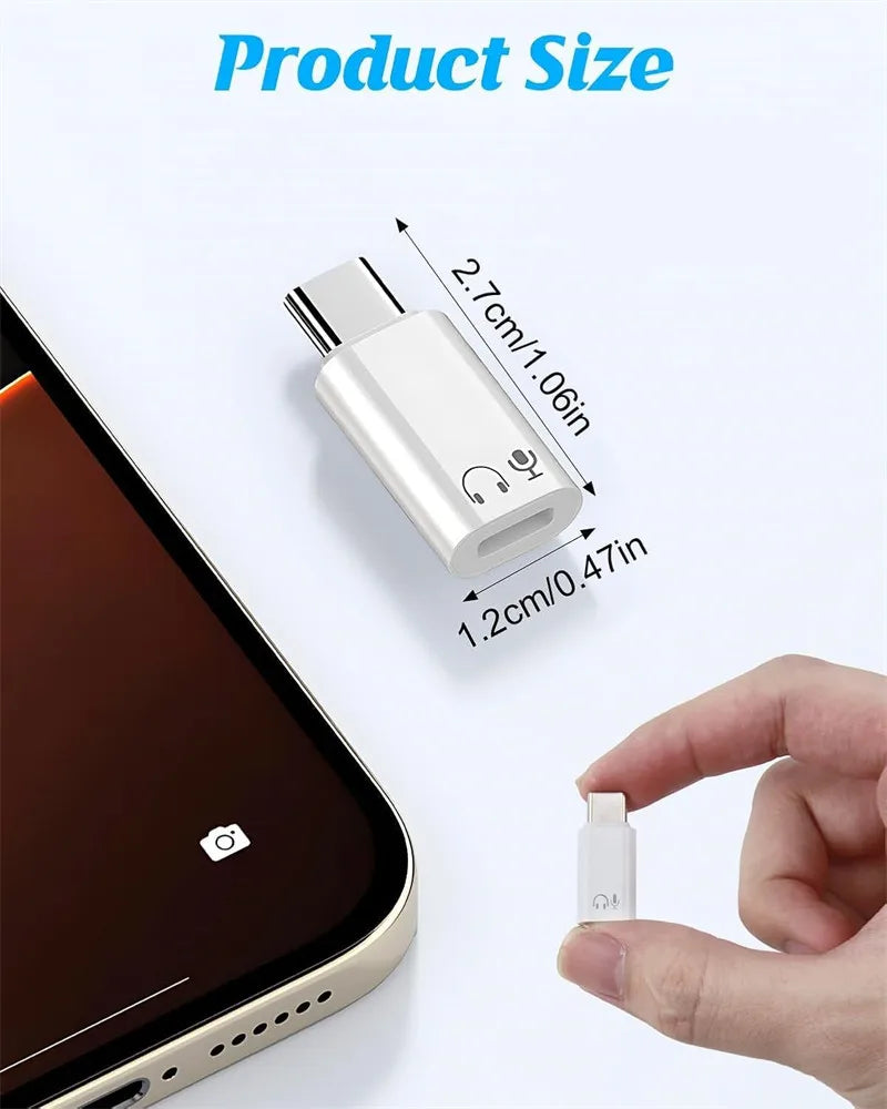Lightning Female To Type C Audio Headphones Adapter for IPhone 17 16 15 Pro Max IPad MacBook IOS Aux OTG USB C USBC Converter