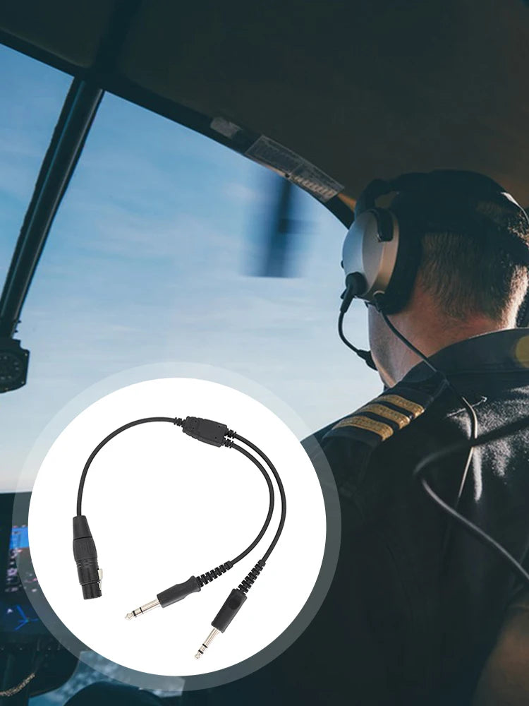 Airbus XLR To GA Dual Plug 5 Pin Aviation Headset Connector Male To Female 5 Pin XLR To GA Twin Plugs Cable Earphone Accessories