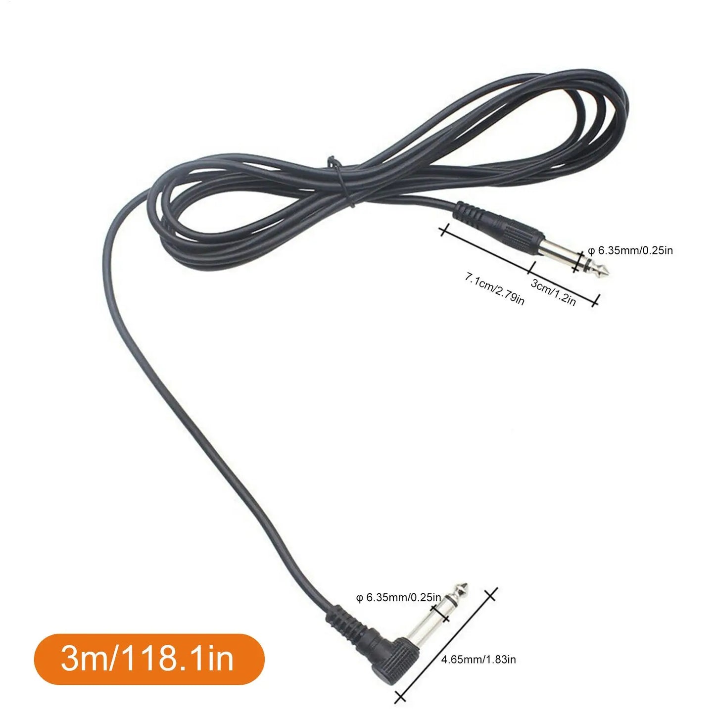 Instrument Cable 10 Ft Noise Reduction Head Jack Wire 6.35mm Head Amp Cord For Electric Guitar For Chord Instrument Speaker Drum