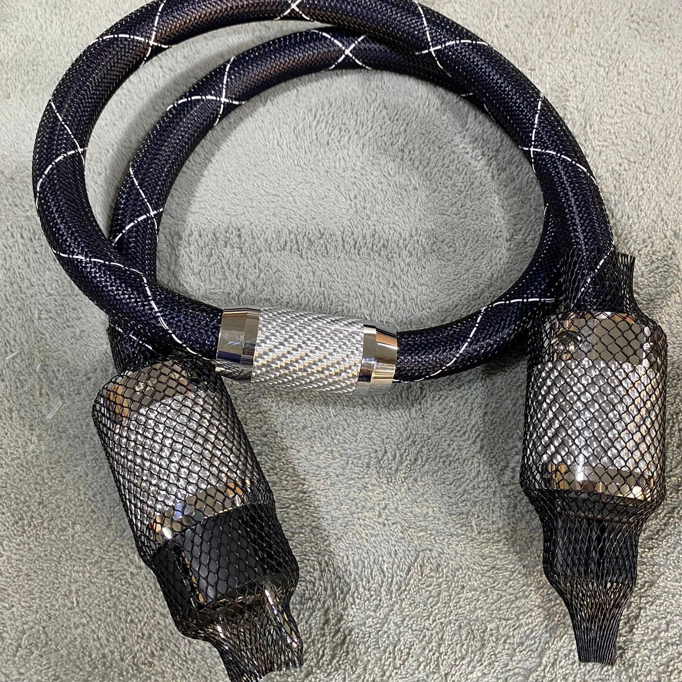 HiFi Power Cable FI-E50 FI-50 (R) Plug Schuko Fever Audio Cable OCC Rhodium Carbon Fiber EU/US C15 Plug