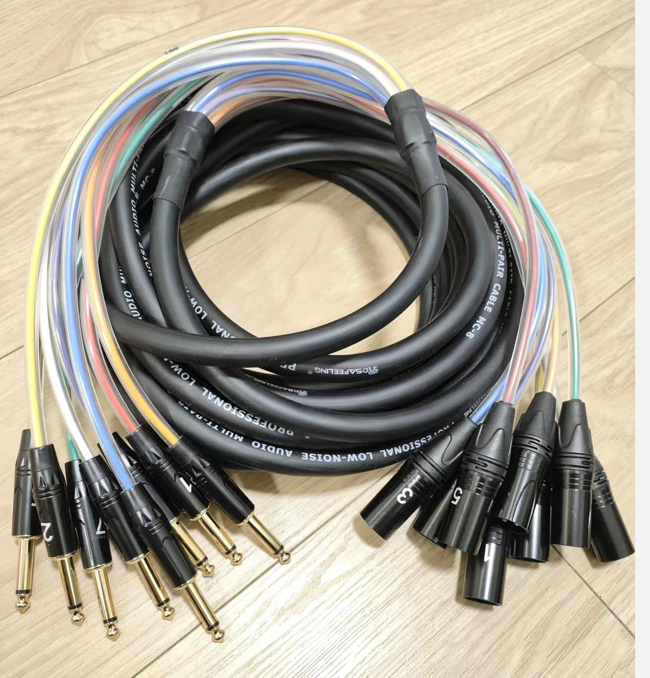 2 4 6 8 12 16 Channel 3 Pin XLR Cable Male To 6.5MM Professional Multi-Media Snake 6.35MM P10 Audio Extension Cord