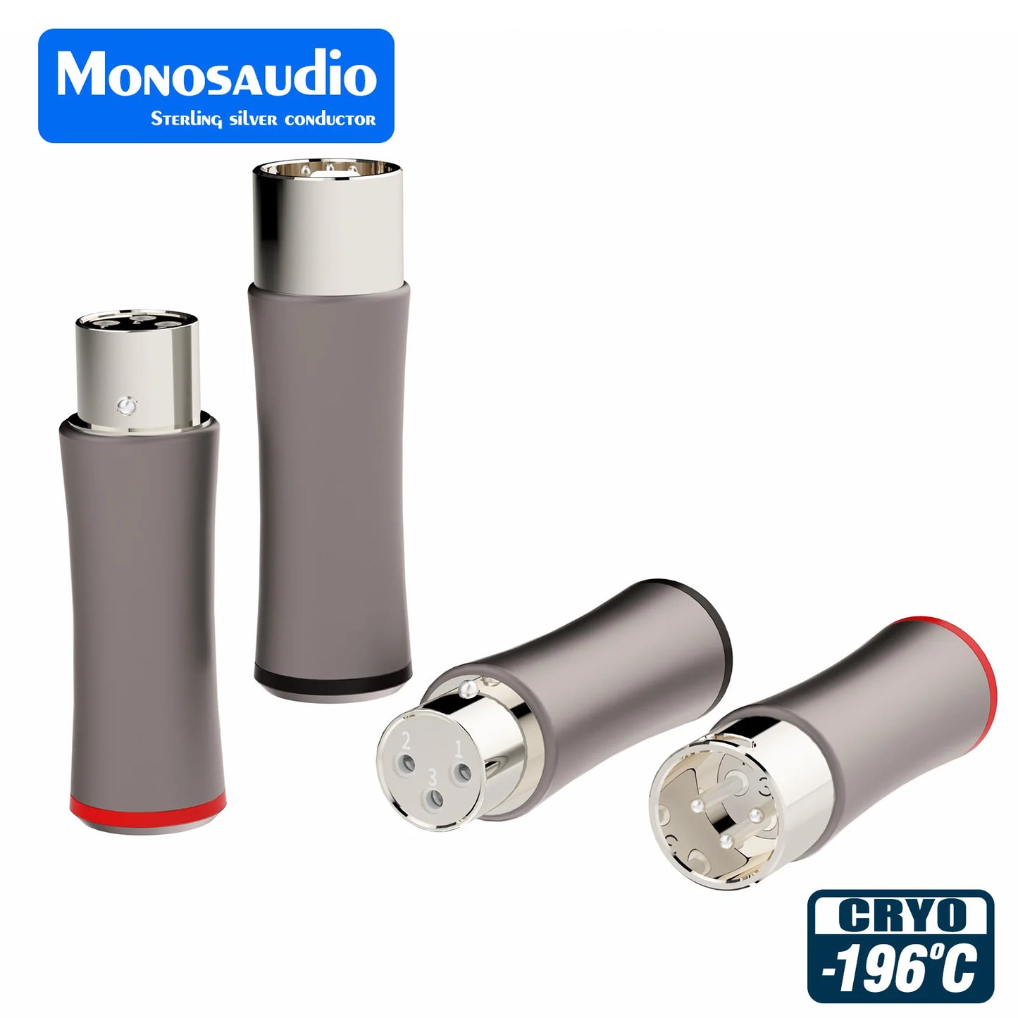 Pure Silver 3pin XLR Plug Monosaudio Connector 3PIN XLR Jack XMF711AG Hifi Audio MIC Cable Balance Connector Plug
