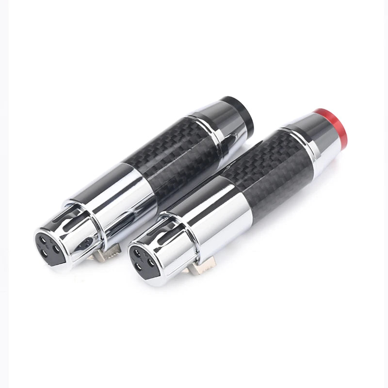 Hi-end 4PCS Hifi XLR Plug Carbon Fiber Rhodium-plated XLR Male and Female Connector for Audio Cable DIY