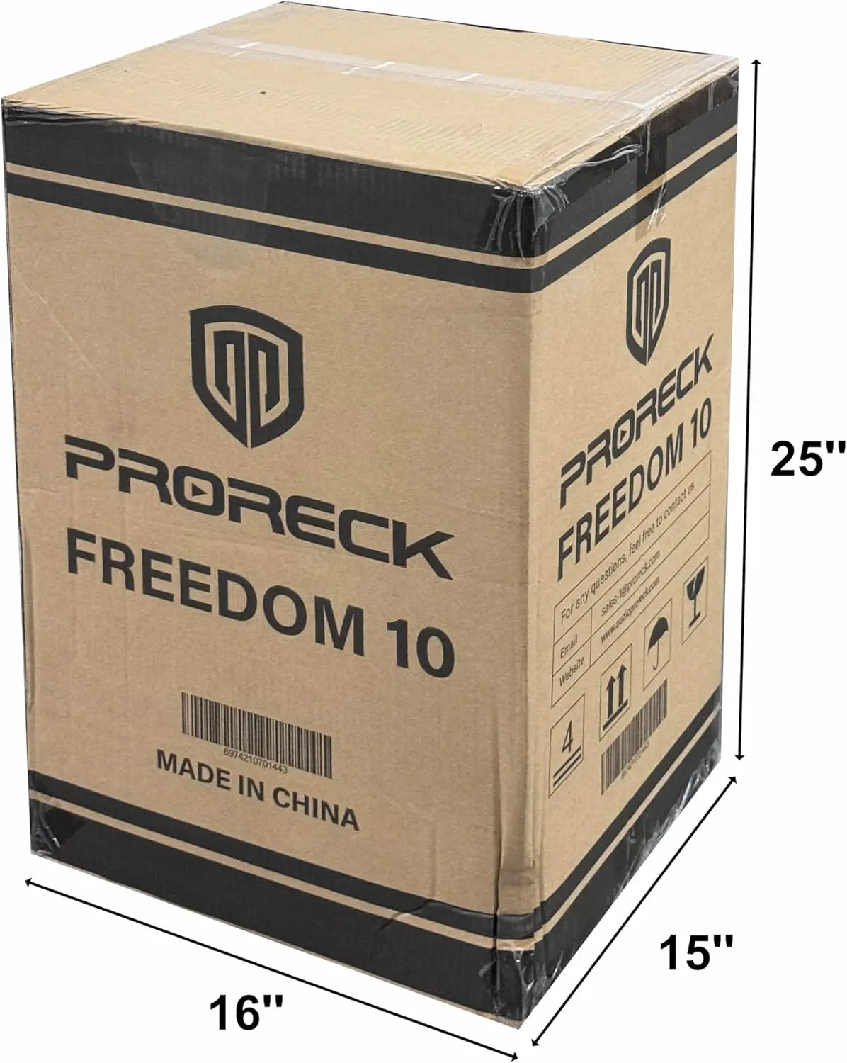 PRORECK 800W 10'' Portable Powered Bluetooth Wireless PA Speaker with 2 Wireless Microphones, Remote Control, Handle and Wheels,