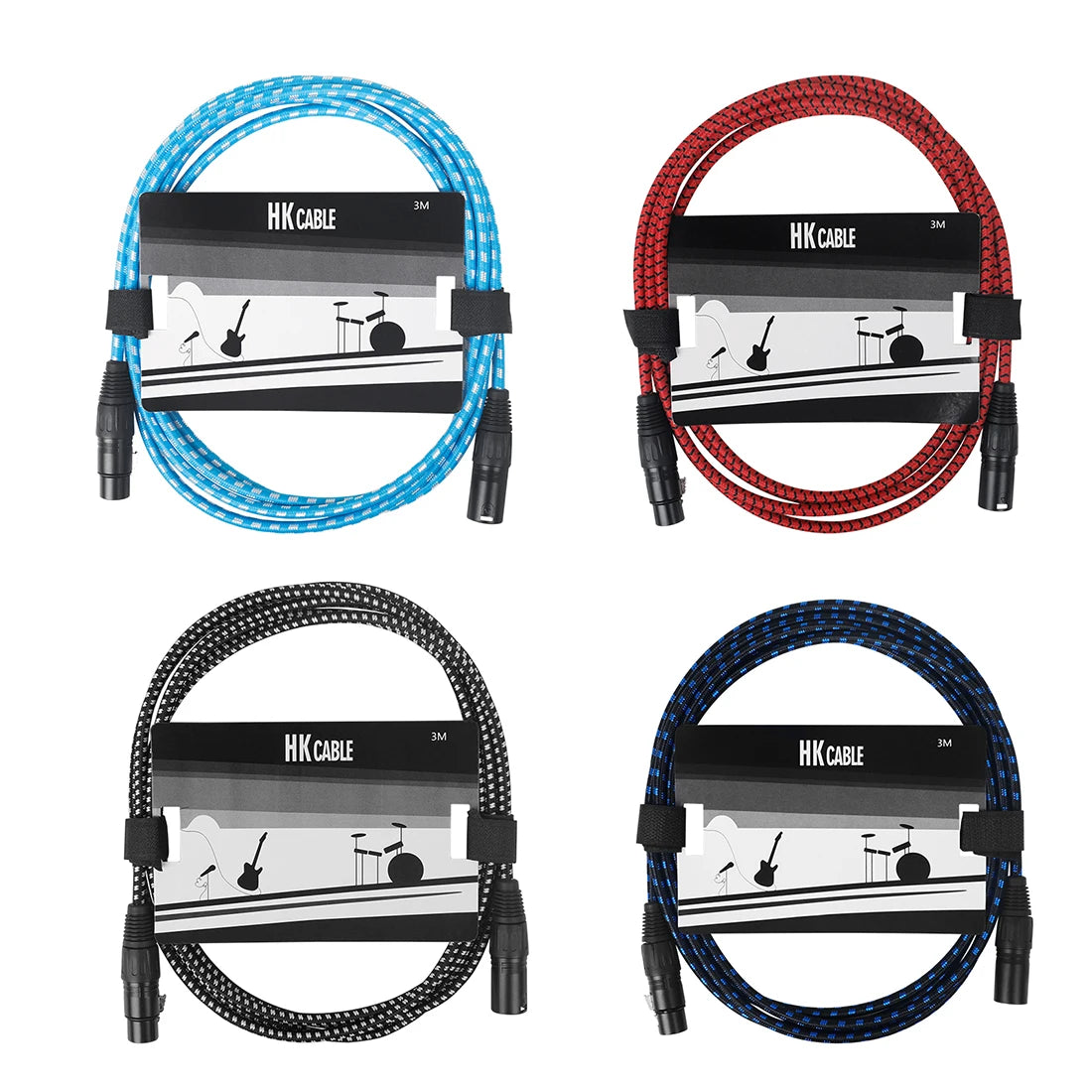 3M Microphone Audio Cable XLR Adapter Metal Snap Noise Canceling Braided Cable for Electric Acoustic Guitar Bass Portable Parts