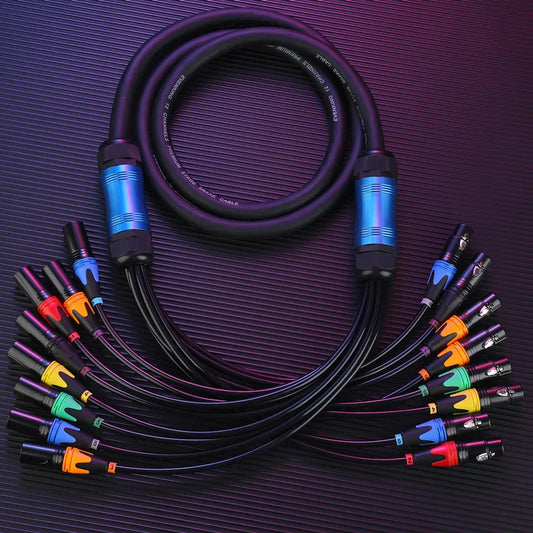 8 Channel Snake Cable With XLR Audio Connectors For Microphone Stage lighting and audio 8-core 8-channel cable