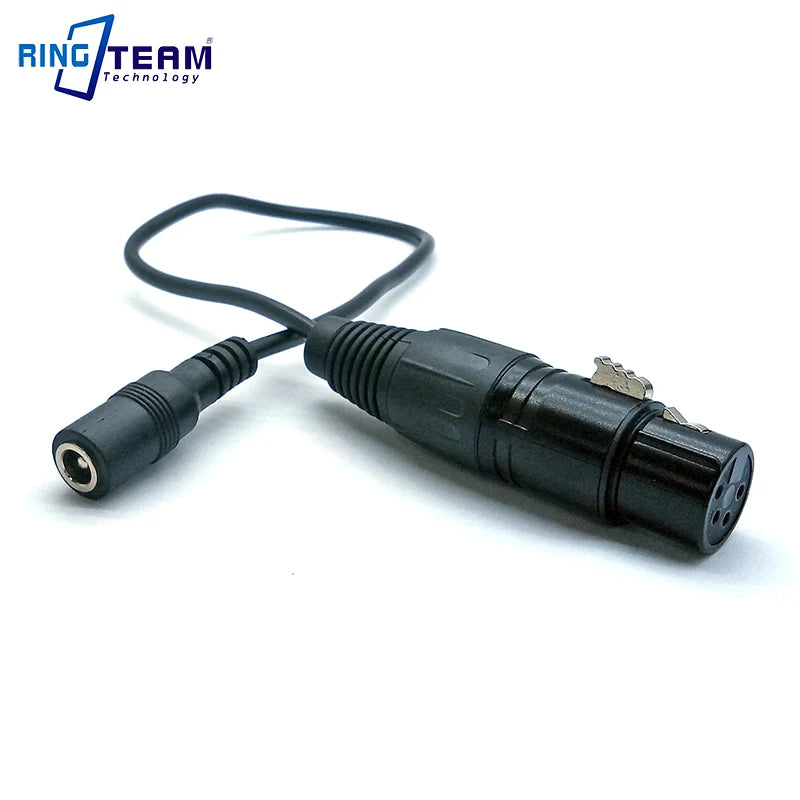 Female DC5.5*2.5mm to 4 Pins XLR Cannon X Series Latch Rubber Connector Power Cables for Video Camera Camcorder Lilliput monitor