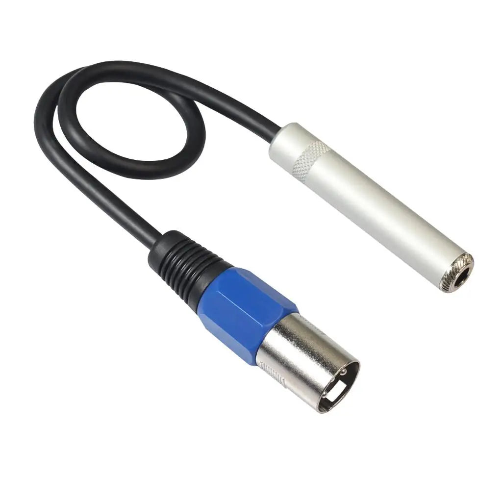 3 XLR Male to 1/4 6.35mm Female Audio Cable Mic Adapter 1ft