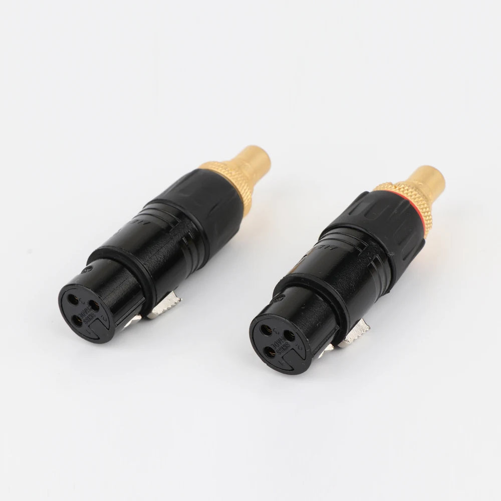2PC NEUTRIK XLR male to RCA Female Socket Adapter plated gold RCA plug XLR to RCA Female Socket Adapter Gold Balanced Cable Plug