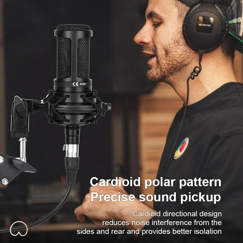 Cardioid Condenser Studio XLR Microphone 2020 Microphone Bundle Shock Mounts and XLR Cable for Project/Home Studio Applications