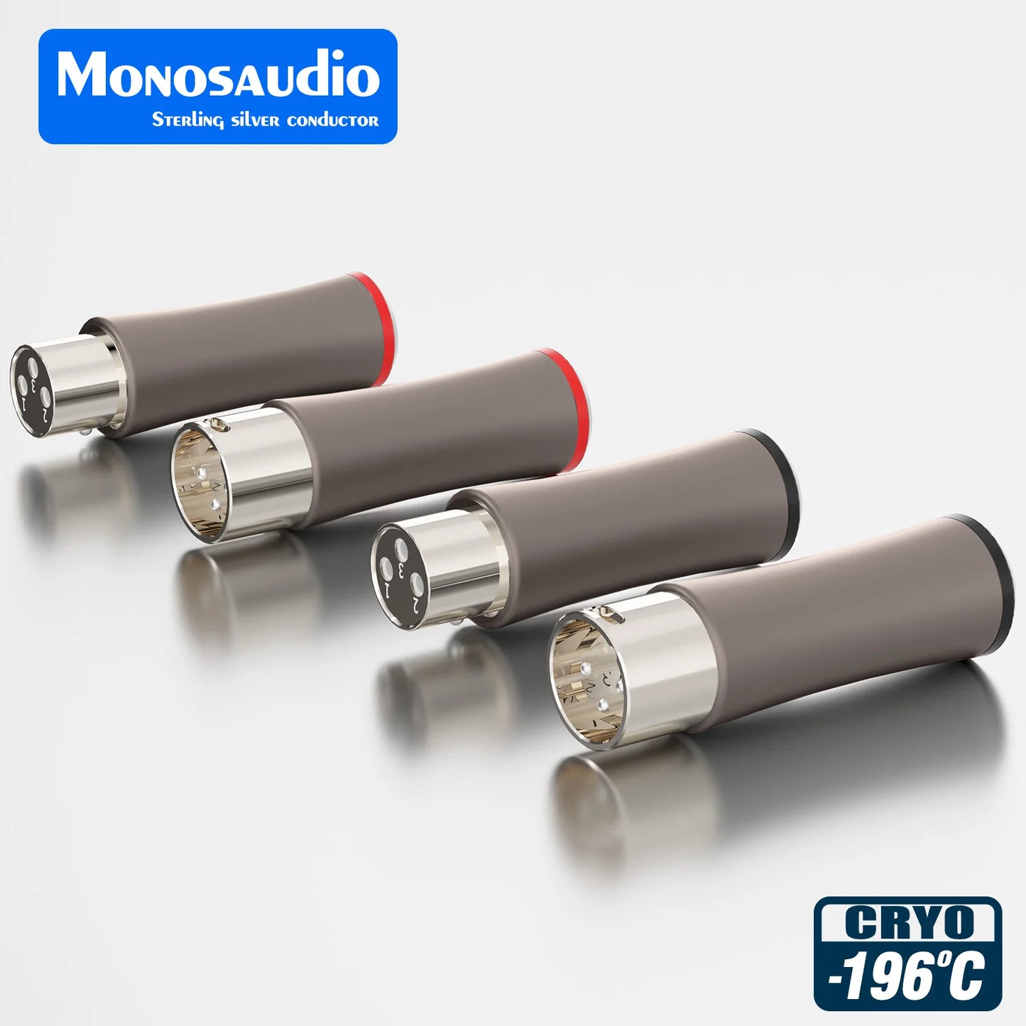 Pure Silver 3pin XLR Plug Monosaudio Connector 3PIN XLR Jack XMF711AG Hifi Audio MIC Cable Balance Connector Plug