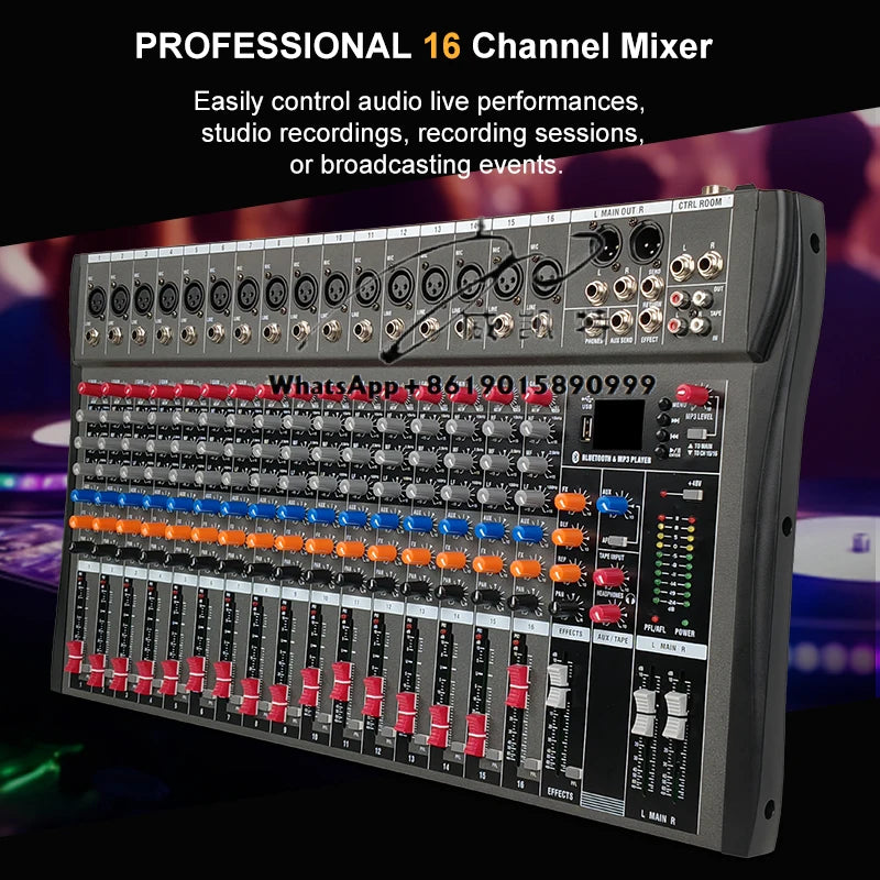 8 12 16 Channel Dj Controller/audio Console Mixer De Music Sound Cards Mixers Professional Video Dj Mixer
