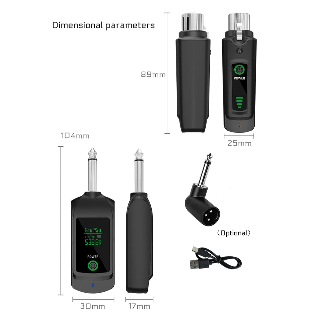 Wireless Microphone Transmitter Receiver Dynamic Handheld Microphone Instrument UHF XLR Adapter System Microphone Accessories