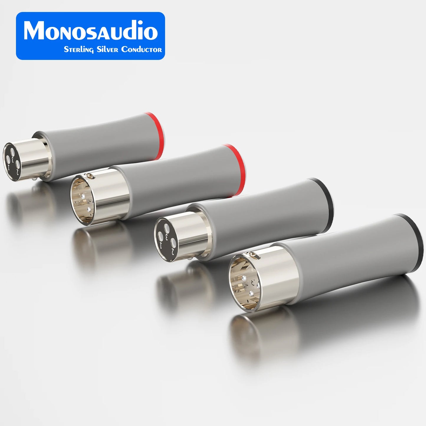 Pure Silver 3pin XLR Plug Monosaudio Connector 3PIN XLR Jack XMF711AG Hifi Audio MIC Cable Balance Connector Plug